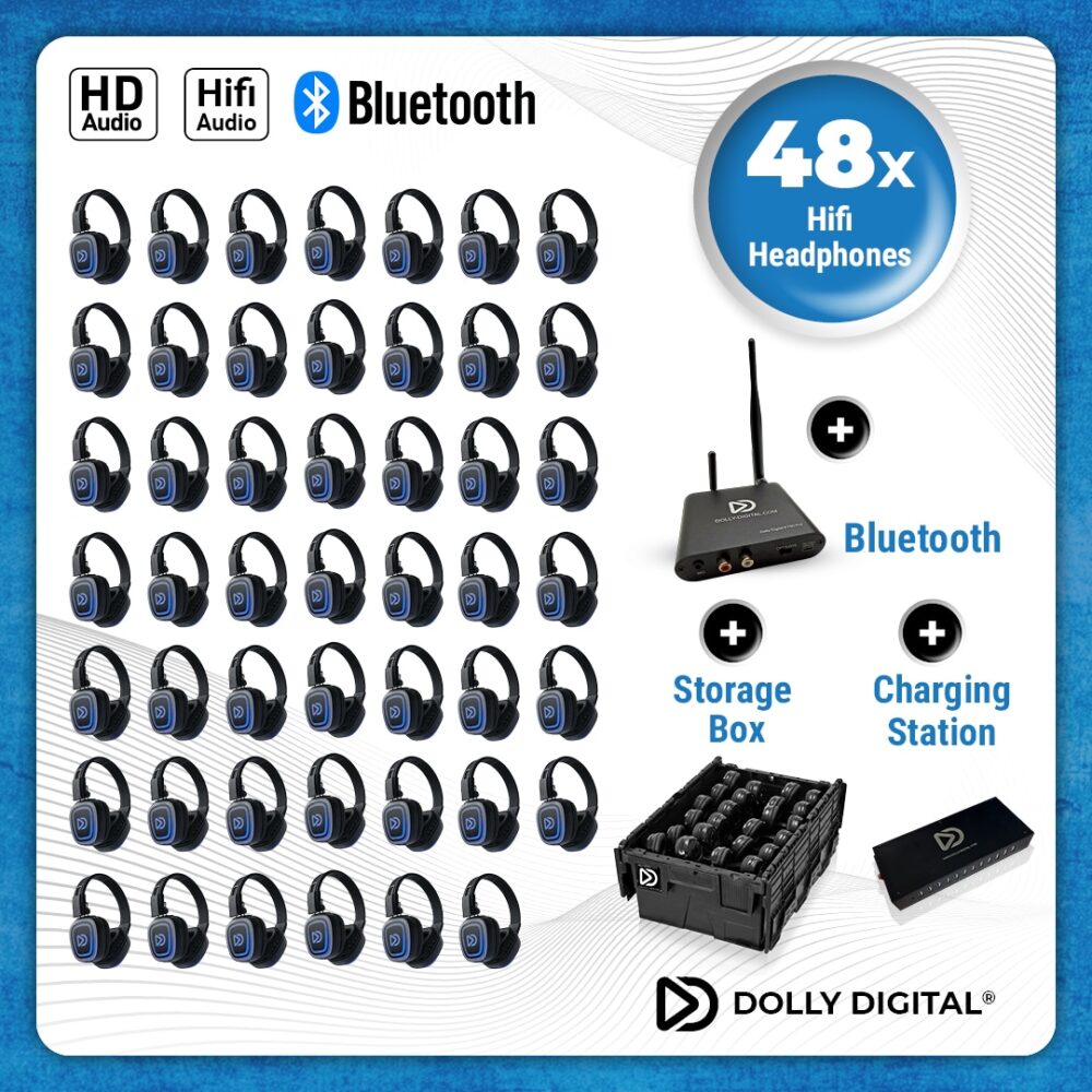 Pro Box FD-48. Premium Silent Disco pro kit met storage box + 48-poorts oplaadstation