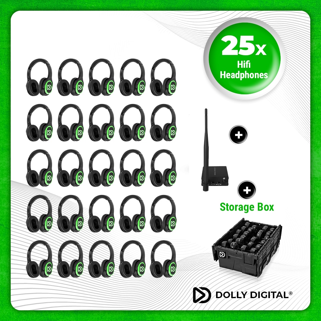 Pro Box RD-Pro 25. Premium Silent Disco pro kit met Premium T70 zender en storage box