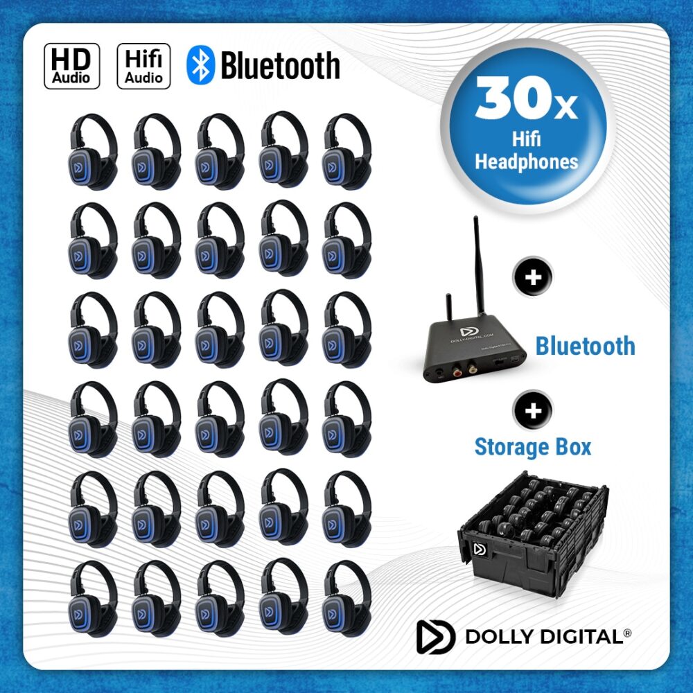 Pro Box FD-30. Premium Silent Disco pro kit, T80 Pro Bluetooth zender met storage box