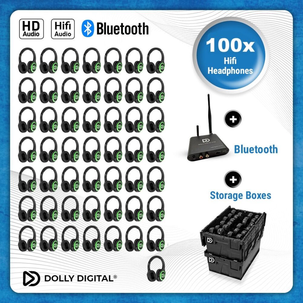 Pro Box RD-100. Premium Draadloze Koptelefoons voor Groepen - Pro Set, T80 Pro Bluetooth zender met storage boxen
