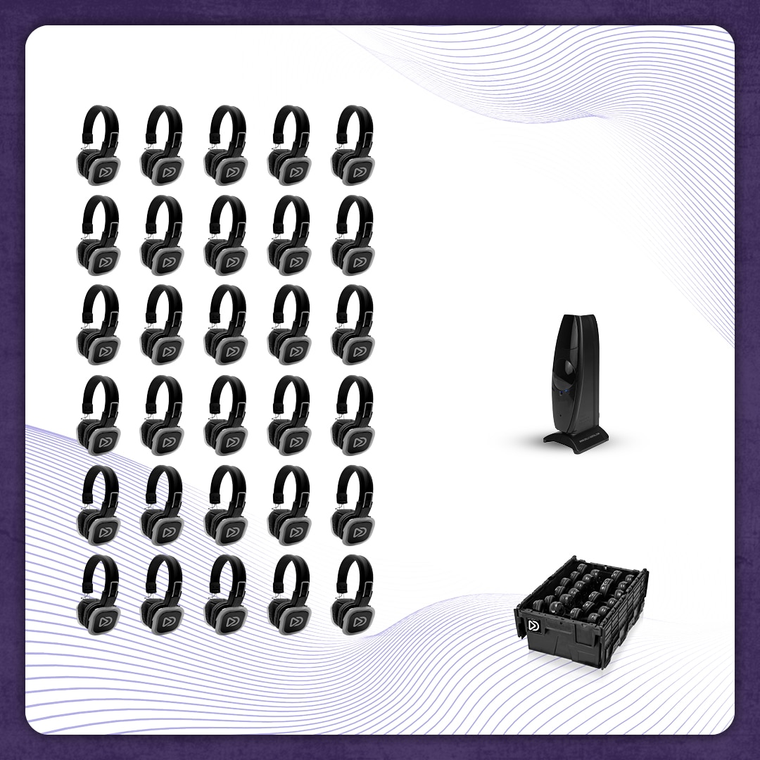Pro Box BD 30. Silent Disco pro kit met T50 zender en een storage box