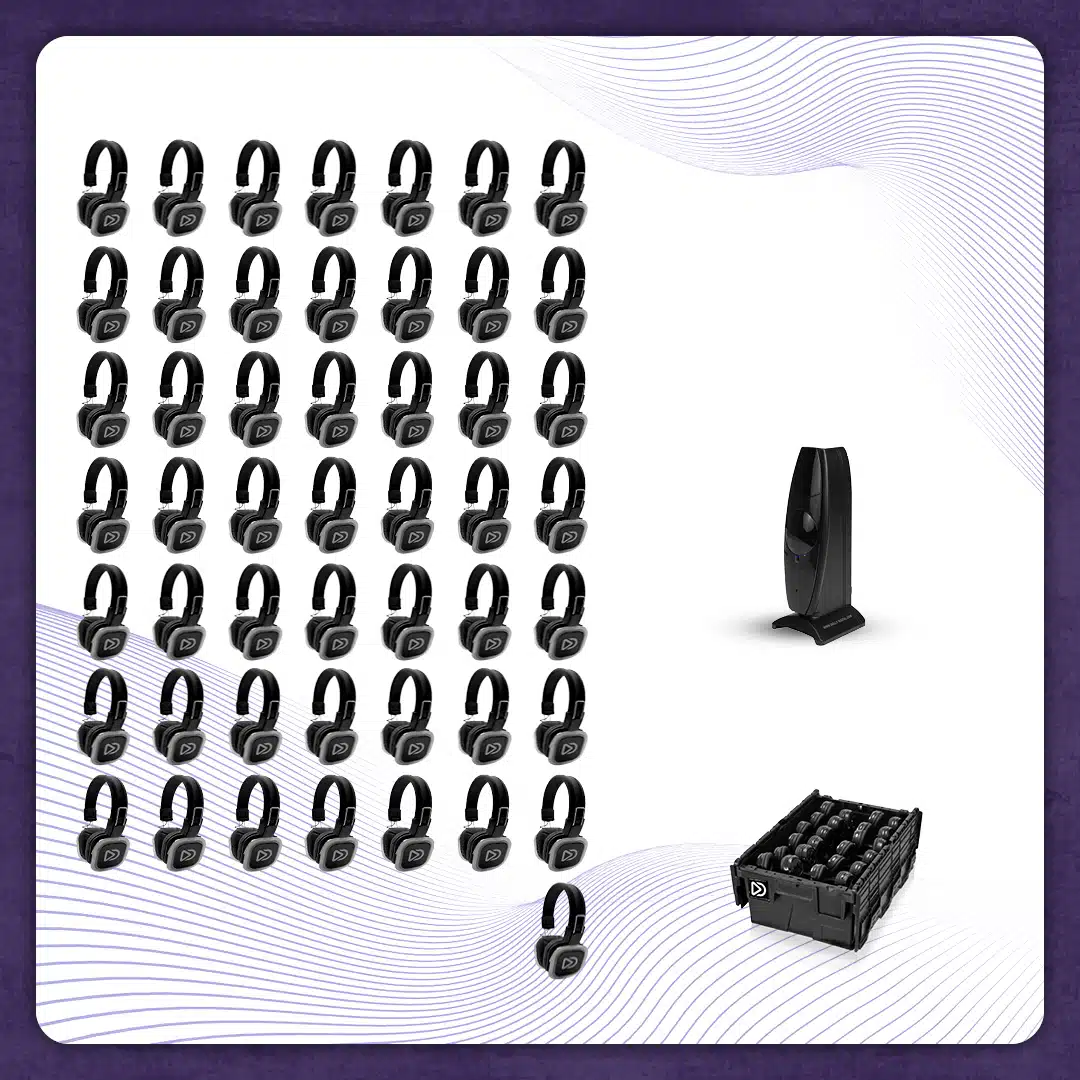 Pro Box BD 50. Silent Disco Profi-Set mit T50 Sender und 2 Aufbewahrungsboxen