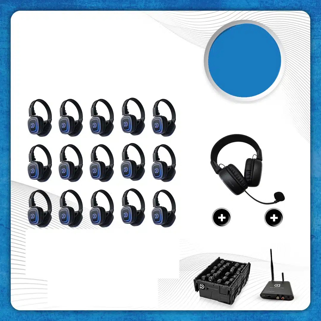Pro Box FD-Pro 15 + 1x Mikrofon + Bluetooth. Premium Silent Disco Profi-Set mit Aufbewahrungsbox – Abbildung 8