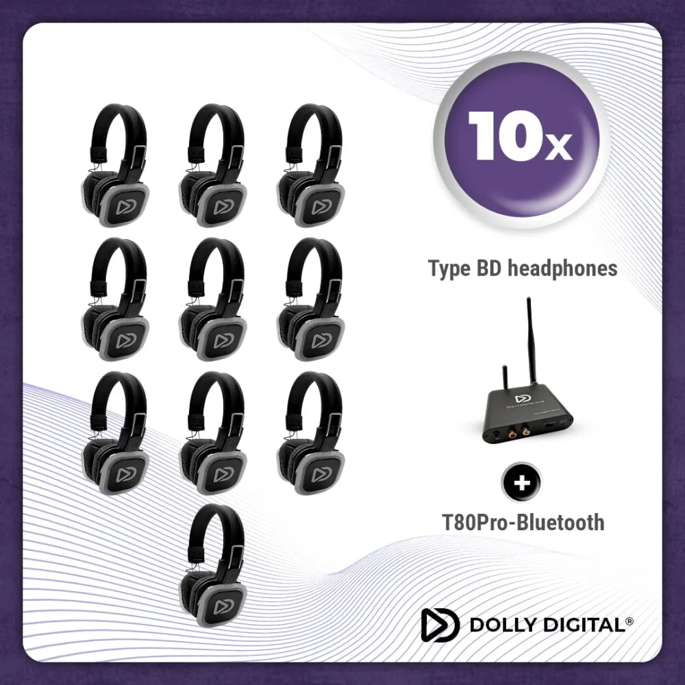 10x type BD Headsets + T80 Pro Bluetooth transmitter