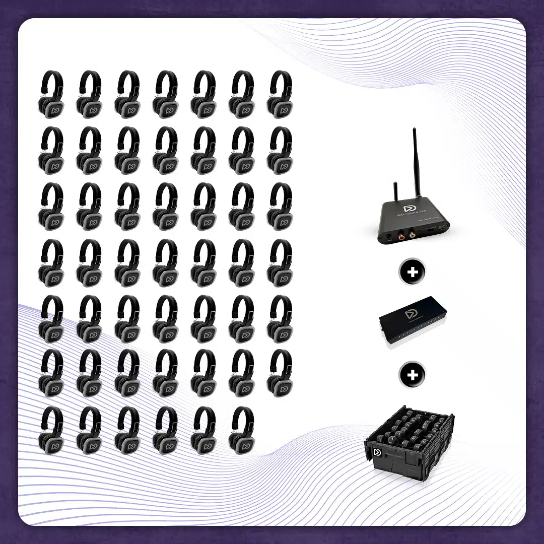 Pro Box BD 48. Kit Silent Disco pro con transmisor Bluetooth T80 Pro, estación de carga y caja de almacenamiento.