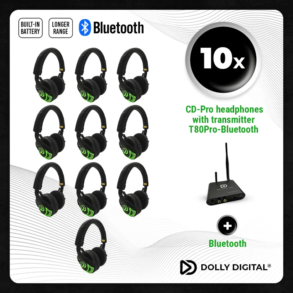 10x type CD-Pro Headsets + T80 Pro Bluetooth transmitter