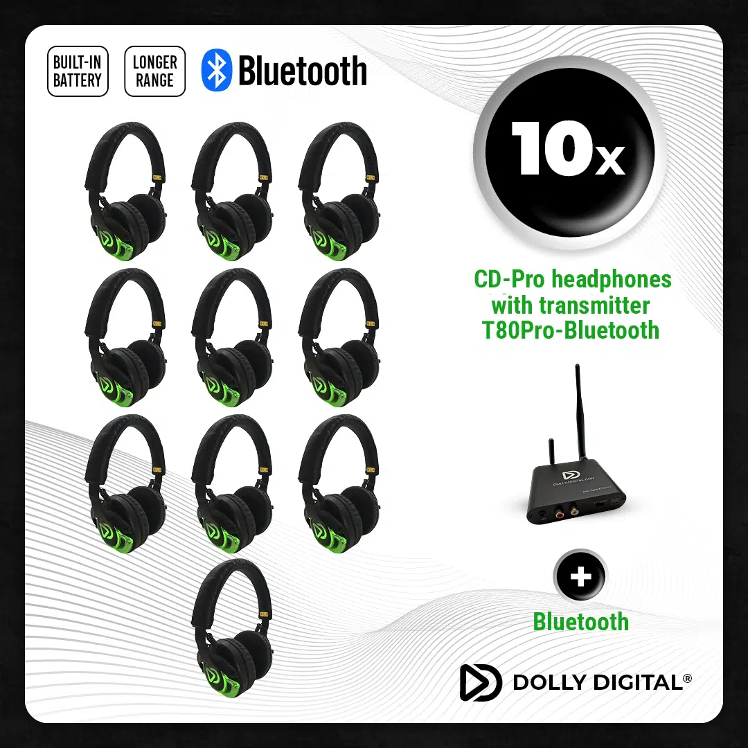 10 casques CD-Pro + émetteur Bluetooth T80 Pro