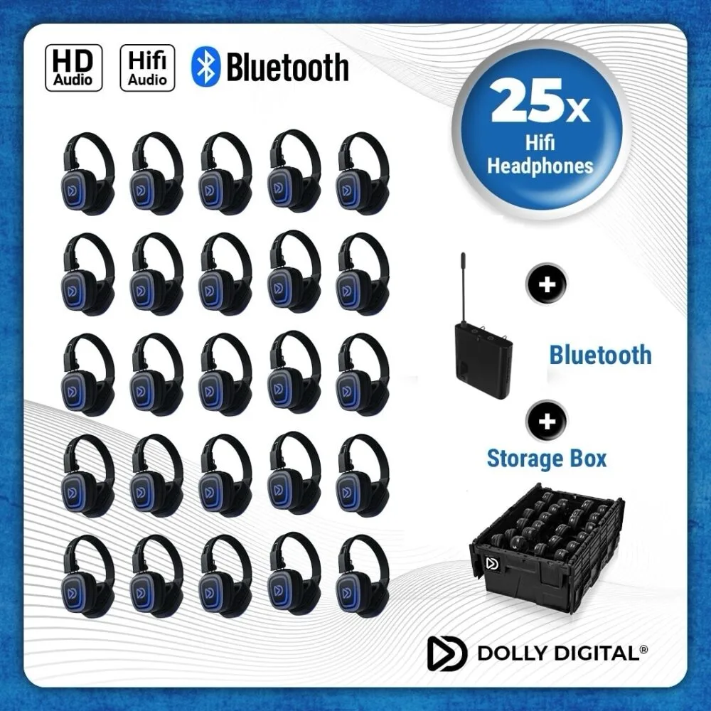 Pro Box FD-Pro 25. Premium Silent Disco pro kit, TX20 portable transmitter with storage box