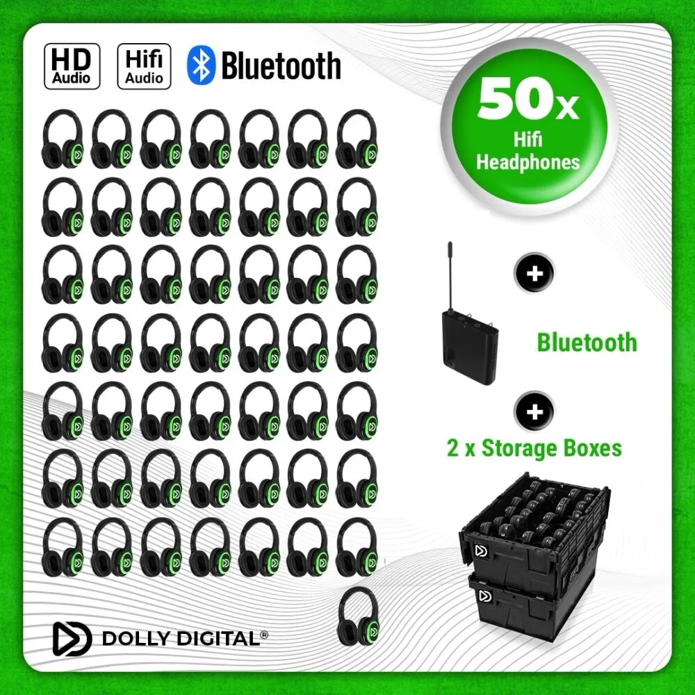Pro Box RD-Pro 50. Premium Silent Disco pro kit, TX20 portable transmitter with storage boxes